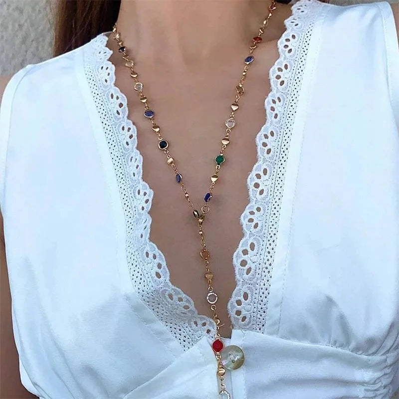 Halskette Choker Strass Lariat