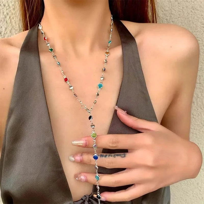 Halskette Choker Strass Lariat